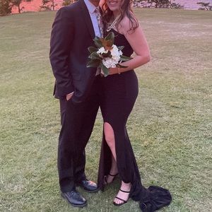 Club London One Shoulder Fishtail Maxi Dress